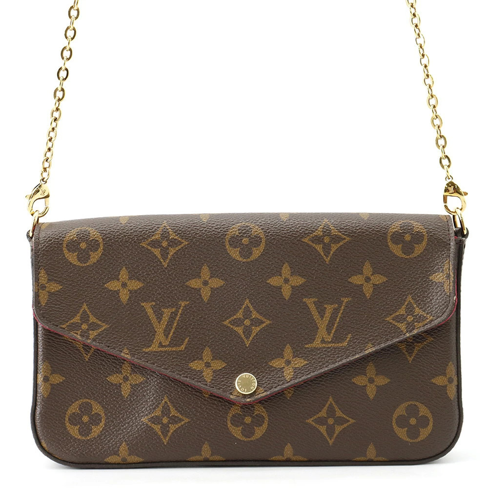 Louis Vuitton Chain Wallet Monogram Pochette Felicie Clutch Bag Shoulder